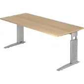 Hjh OFFICE PRO US19 höhenverstellbarer Schreibtisch eiche rechteckig