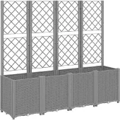 vidaXL Jardinière avec treillis gris clair 160x40x140 cm PP