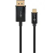 Goobay 75705 Câble USB-C vers DisplayPort 4K @ 60 Hz, 2 m, noir - USB-C mâle > DisplayPort mâle