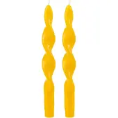 J-Line Boite 2 bougies torsade jaune-3h