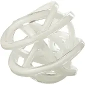 J-Line Presse-papier infinity noeud verre blanc/transparent