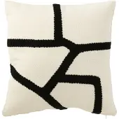J-Line Coussin ligne textile blanc/noir