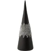 J-Line Cone glace diamant lignes verre mat noir small