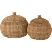 J-Line Set 2 paniers dantya arrondis jute naturel