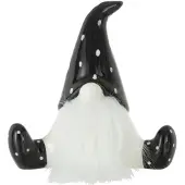 J-Line Pere noel assis ceramique noir/blanc small