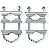Ginza.se Collier de mât Satellite Diamètre : 40 - 60 mm Acier Argent (Miroirs + antennes Montage), Parabole : accessoires, Argent
