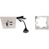 VivoLink WI221293 - CABLE ET CONNECTIQUE - Wall Connection Box HDMI, USB2.0, 3,5mm Audio, VGA HDMI 2.0 support Measure : 86 x 86 x