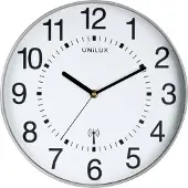 Unilux 400094565 horloge murale/horloge radio "MAXI WAVE", diam. : 400 mm, argent