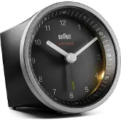 Braun BC07 - Réveil - rond - quartz - bureau - Silver/Black