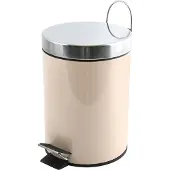 MSV Seau à cosmétique "Beige" Poubelle à pédale - 3 litres - avec seau intérieur amovible