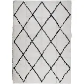 vidaXL Tapis shaggy à poils longs moderne crème et noir 140x200 cm