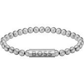 BOSS Bracelet chaîne argentée avec fermoir à logo