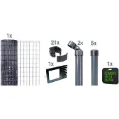 Alberts 693596 Fix-Clip Pro comme set complet de clôture, à bétonner avec genouillère, anthracite, hauteur 122 cm, longueur 10 m