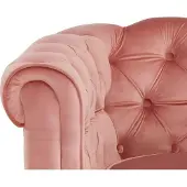 Vente-Unique.nl Fauteuil Chesterfield - Velours Rose Pastel