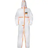 Uvex 9837514 Combinaison de protection jetable 4B, blanche/orange, 3XL