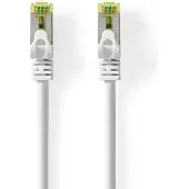 Nedis Câble réseau CAT7 - S/FTP - RJ45 mâle - RJ45 mâle - 5,00 m - Snagless - Rond - LSZH - Blanc - Etiquette