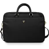 GUESS Sac Torba Nylon Triangle Logo (16"), Sac pour notebook, Noir