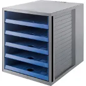 HAN Module à tiroirs KARMA, 5 tiroirs ouverts, A4, L 275 x P 330 x H 320 mm, bleu