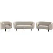 Beliani Ensemble De Canapés 6 Places En Tissu Taupe Loen