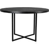 Dutchbone Class Table à manger ronde 120 cm Bois d'acacia Noir