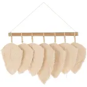 J-Line Deco murale 7 plumes en coton naturel
