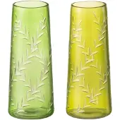 J-Line Vase feuil verre vert small assortiment de 2