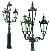 Ks Verlichting Lampe de jardin nostalgique Miami 4 lumières - vert