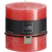 J-Line Bougie cylindrique rouge -64h
