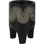 J-Line Cachepot sur pied golf ciment noir small
