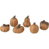 J-Line Boite 6 citrouille porcelaine marron