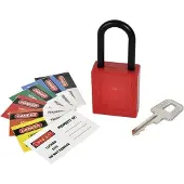 Kasp Cadenas anti-étincelles K80040 rouge avec serrure à clé