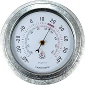 Nextime Thermomètre Lily Ø 22 cm, argent, Thermomètre + hygromètre, Argent