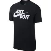 Nike T-Shirt 'Swoosh' noir / blanc