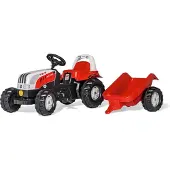 Rolly Toys Tracteur à pédales Rolly Kid Steyer avec voie de garage - rouge