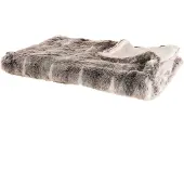 Beliani Plaid Marron Et Blanc 180 X 220 Cm Taddart