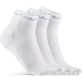 Craft Core Dry Mid Crew Socks 3 Pairs Blanc EU 34-36 Homme,Femme