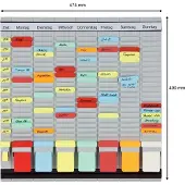 Franken tableau planning à fiches officepaner, 7 modules noir