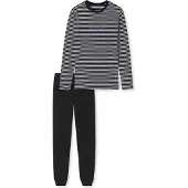 Schiesser Pyjama bleu clair / noir / blanc