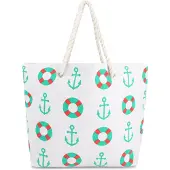 Normani Sac de plage bleu clair / rouge clair / blanc