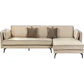 Beliani Canapé D'angle Altan Beige Velours Côté Gauche