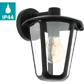 Eglo Lampe murale d'extérieur Monreale, lampe d'extérieur à 1 flamme, lampe murale en fonte d'aluminium et plastique, couleur : noir, douille : E27, IP44