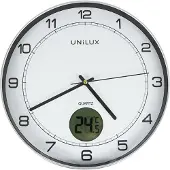 Unilux 400094592 horloge murale/quartz "TEMPUS", diam. : 300 mm, argent