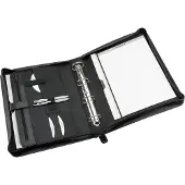 Alassio Organisateur à anneaux Rimini , format A4, similicuir FINEtouch, avec pochette CD, noir