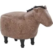Beliani Bilini Pufa viande de cheval bestial pelle brune