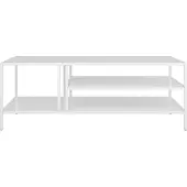 En.casa Table basse 'Kumlinge' métal 40x110x55 cm blanc