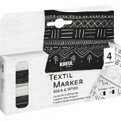 Kreul 92751 Textile Marker Black & White Set Ensemble de marqueurs textiles 2 mm Black & White 4 pièces