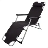 Aktive Reclining Lounger With Cushion Argenté 178 x 60 x 89 cm