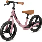 Kinderkraft Vélo d'équilibre SPACE Rose - Frein à main - Grandes roues en mousse - Sécurité enfant