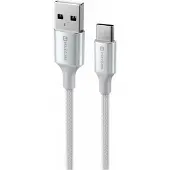 Swissten - Câble Textile II USB-C - USB (1,5m-blanc)