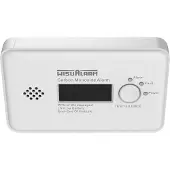 WisuAlarm GC20-B Détecteur de CO Monoxyde de carbone Pile de 10 ans 1 pièce Set - Détecteur de monoxyde de carbone avec écran LCD - Appareil de mesure du monoxyde de carbone DIN EN50291